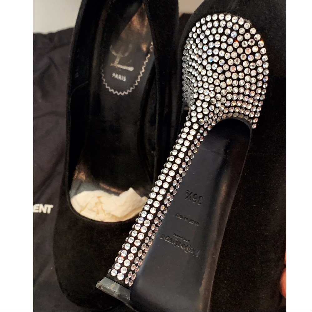 🖤YSL Tribute Two Crystal Heel Pumps